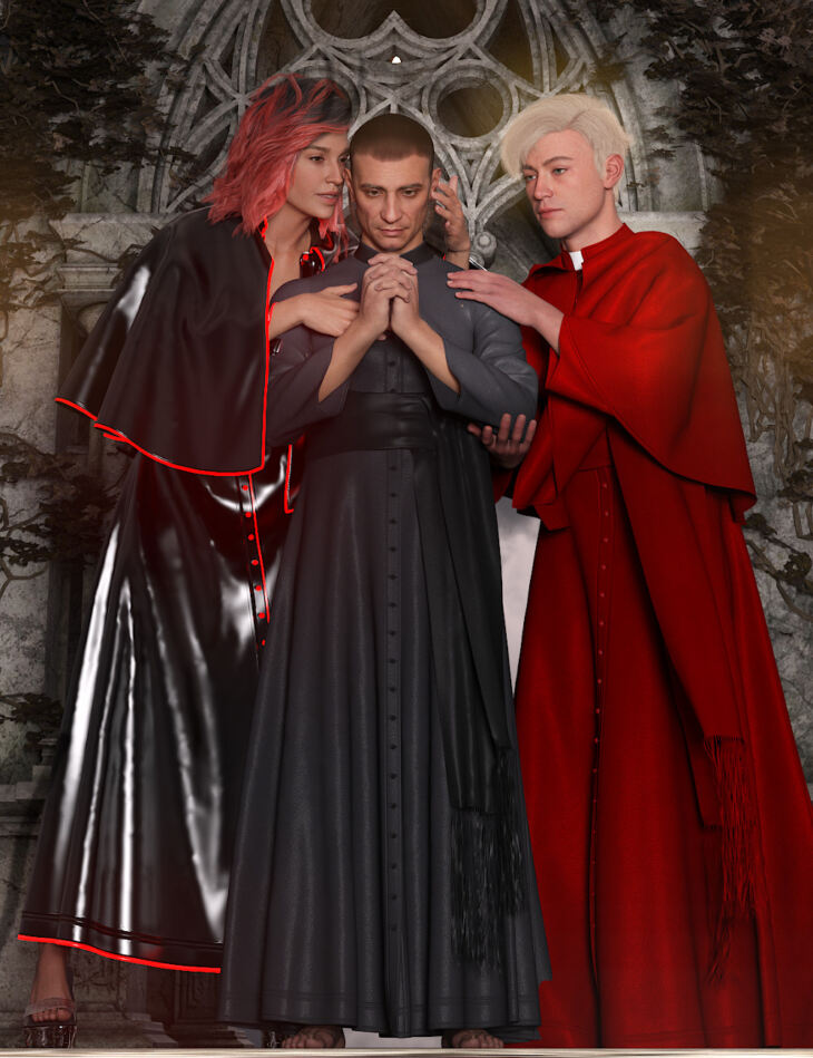 dForce Gothic Cardinal Robe for Genesis 9_DAZ3DDL