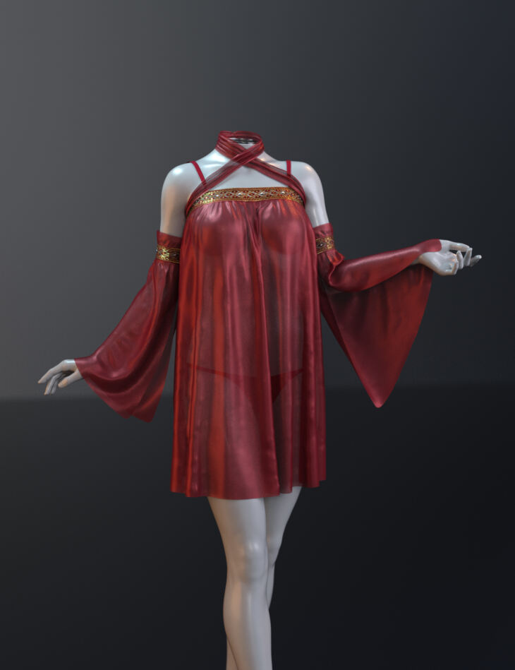 dForce MKTG HongXiu Dress Outfit for Genesis 9, 8.1 and 8 Female_DAZ3DDL