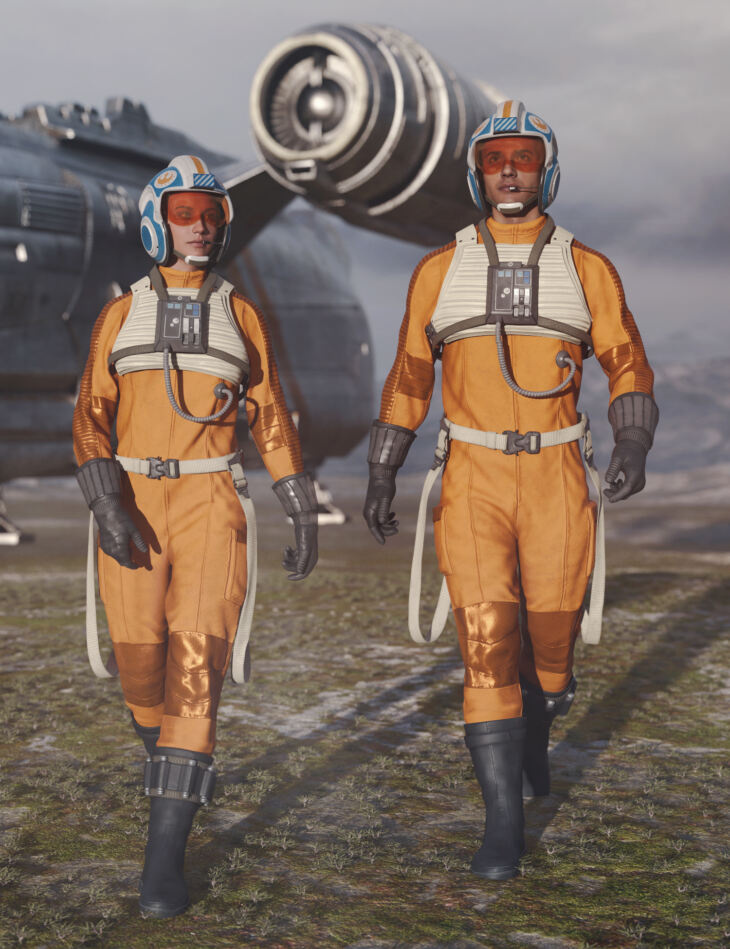 dForce Sci-Fi Pilot Suit for Genesis 9 Rebel Texture Add-On_DAZ3DDL