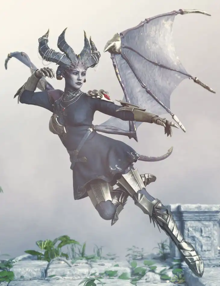 dForce Succubus Armor Outfit for Genesis 9_DAZ3D下载站