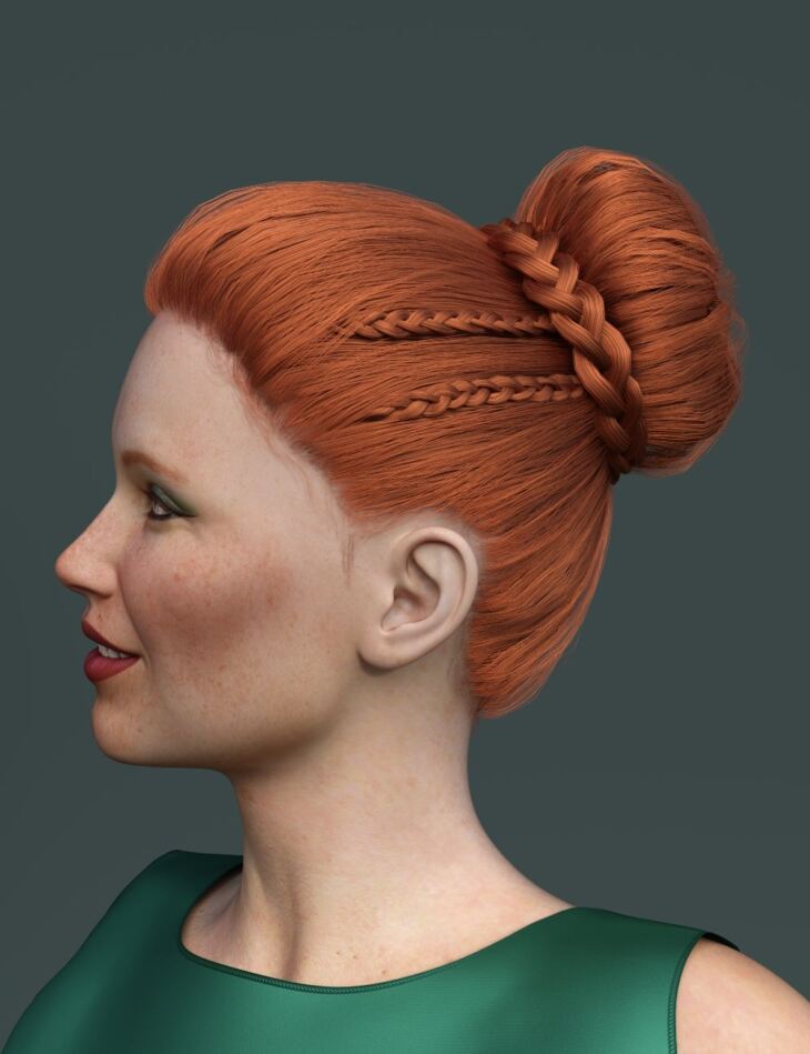Braided Updo for Genesis 8 and 8.1 Females and Genesis 9_DAZ3D下载站