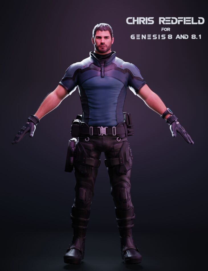 Chris Redfield For Genesis 8 And 8.1 Male_DAZ3DDL