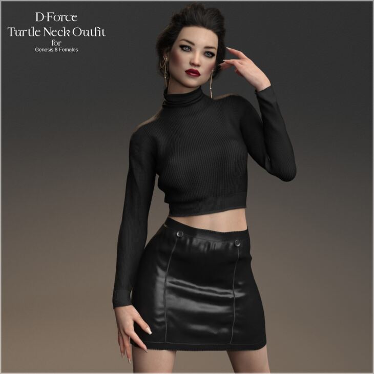 D-Force Turtleneck Outfit for G8F and G8.1F_DAZ3D下载站