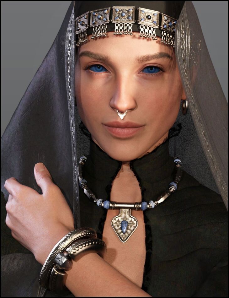 Desert Witch Jewelry Trove Set 1 for Genesis 9_DAZ3D下载站