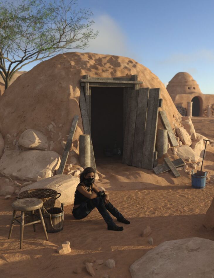 Egyptian Mud Houses 1_DAZ3D下载站