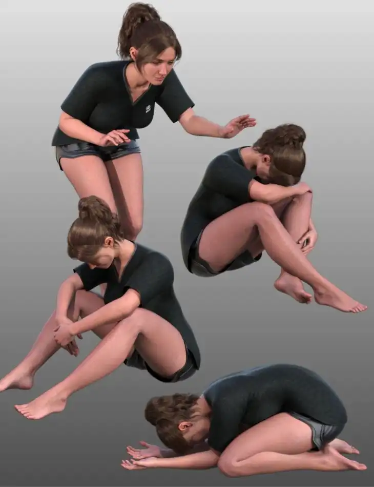 FG Depth of Despair Poses for Genesis 9 Feminine and Genesis 8 Female_DAZ3D下载站