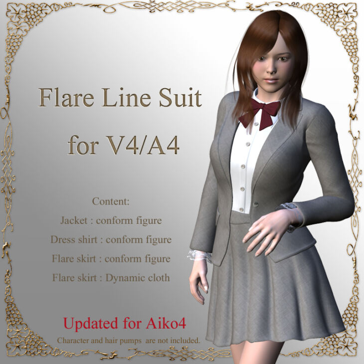 Flare Line Suit for V4/A4_DAZ3D下载站