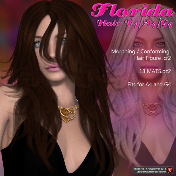 Florida Hair V4/A4/G4_DAZ3D下载站