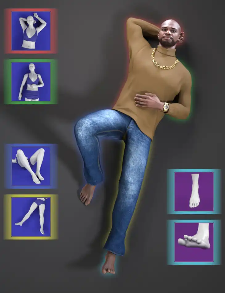 NG Build Your Own Lying Supine Poses for Genesis 9_DAZ3D下载站