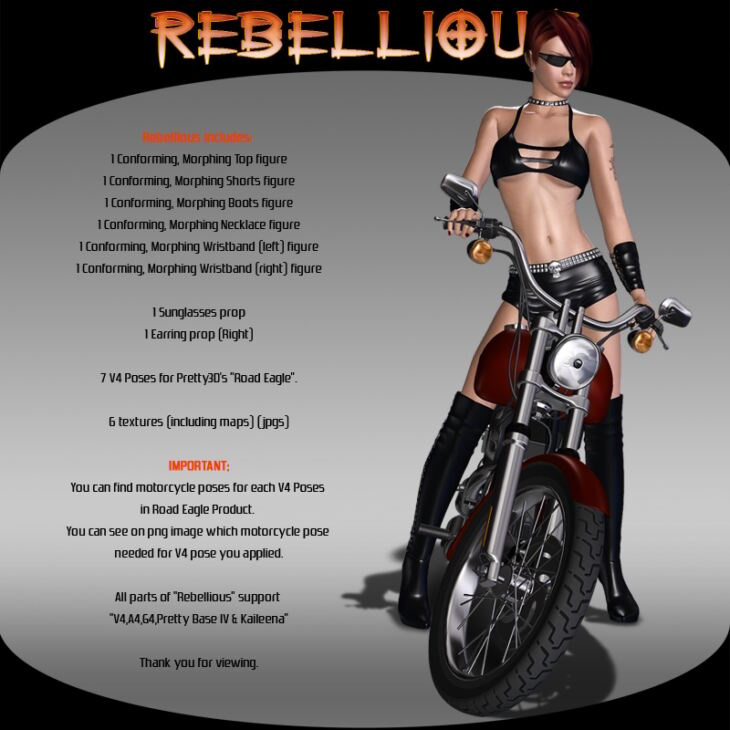 Rebellious for V4/A4/G4/PBIV_DAZ3D下载站