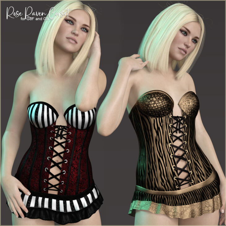 Rose Raven Corset for G8F and G8.1F_DAZ3DDL