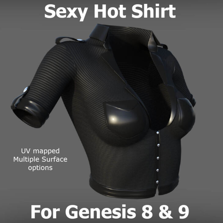 Sexy Hot Shirt for Genesis 8 Female & 9_DAZ3D下载站
