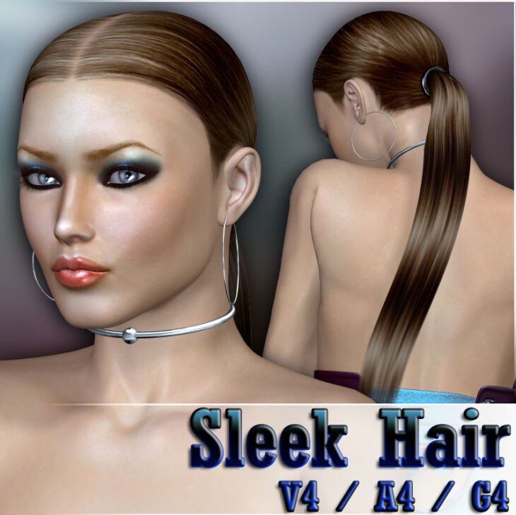 Sleek Hair for V4/A4/G4_DAZ3D下载站