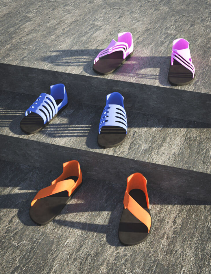 Stylish Sandals for Genesis 9_DAZ3D下载站