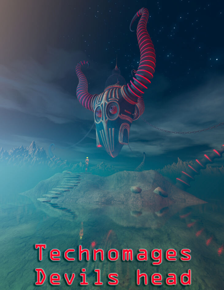 Technomages Devils head_DAZ3D下载站