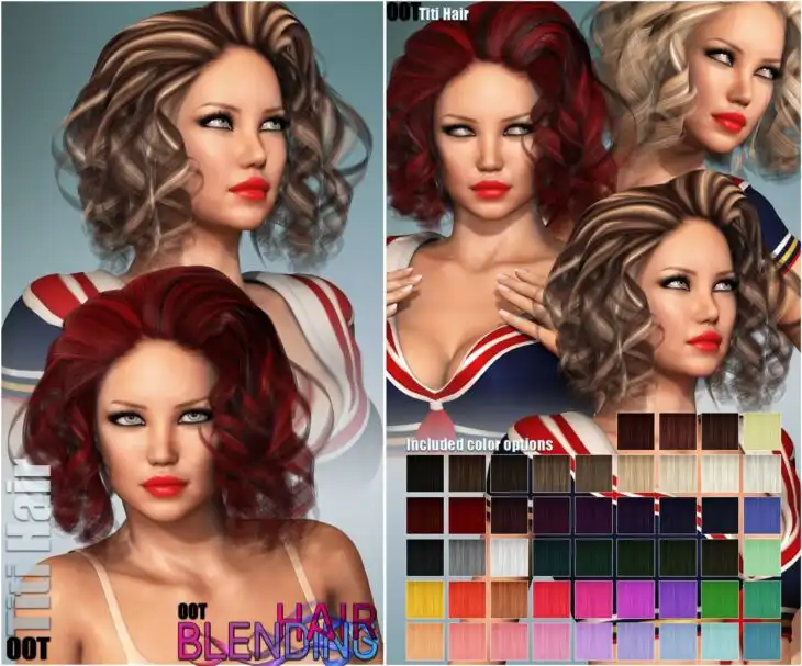 Titi Hair + OOT Hairblending_DAZ3DDL