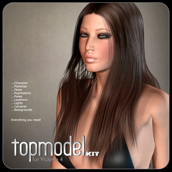 Topmodel Kit for V4 – Poses, Character, Props, Lights_DAZ3D下载站