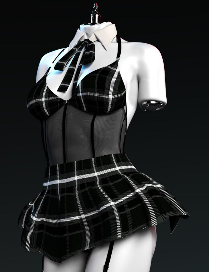 X-Fashion Maiden Uniform Set for Genesis 9_DAZ3D下载站