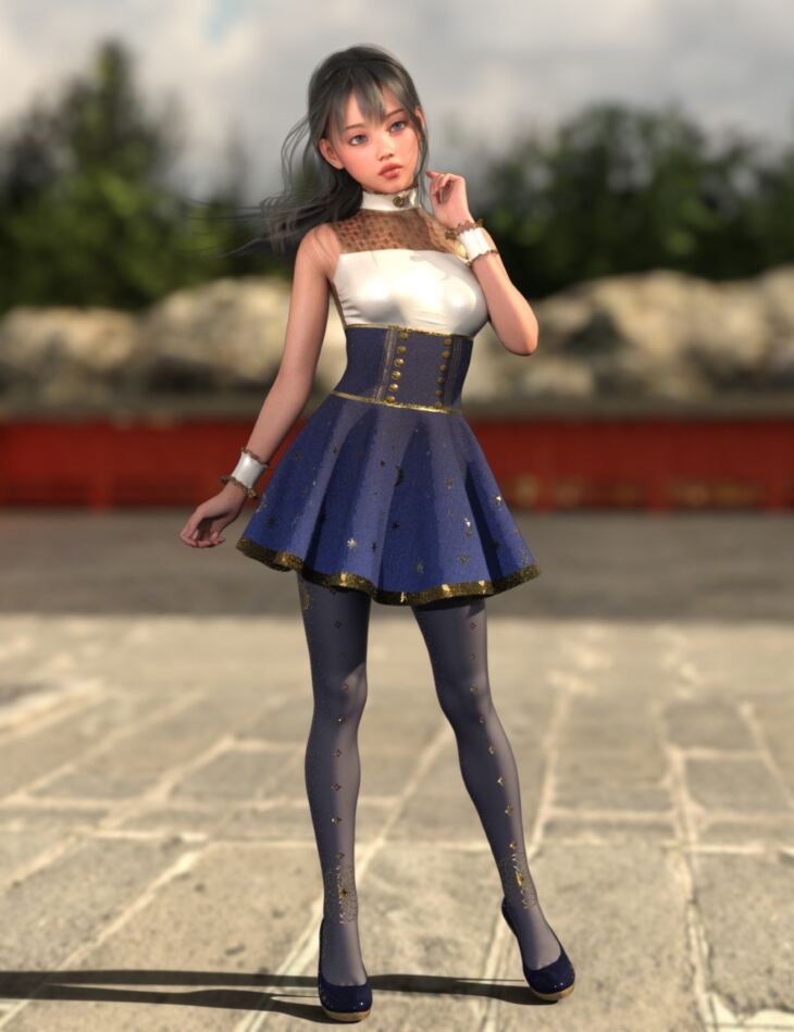 ZK Lina Flared Dress Outfit Textures_DAZ3DDL