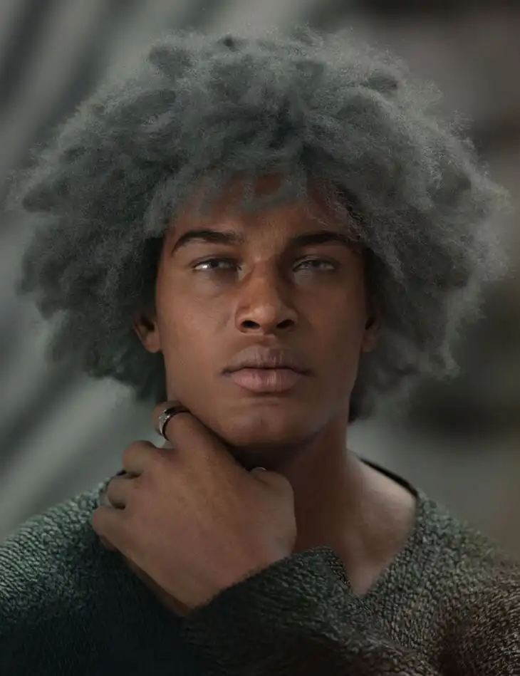 dForce Isaac Hair for Genesis 9_DAZ3D下载站