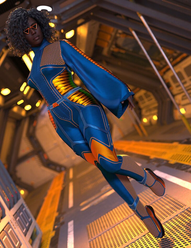 dForce Pipistrelle Sci-Fi Outfit for Genesis 9_DAZ3D下载站