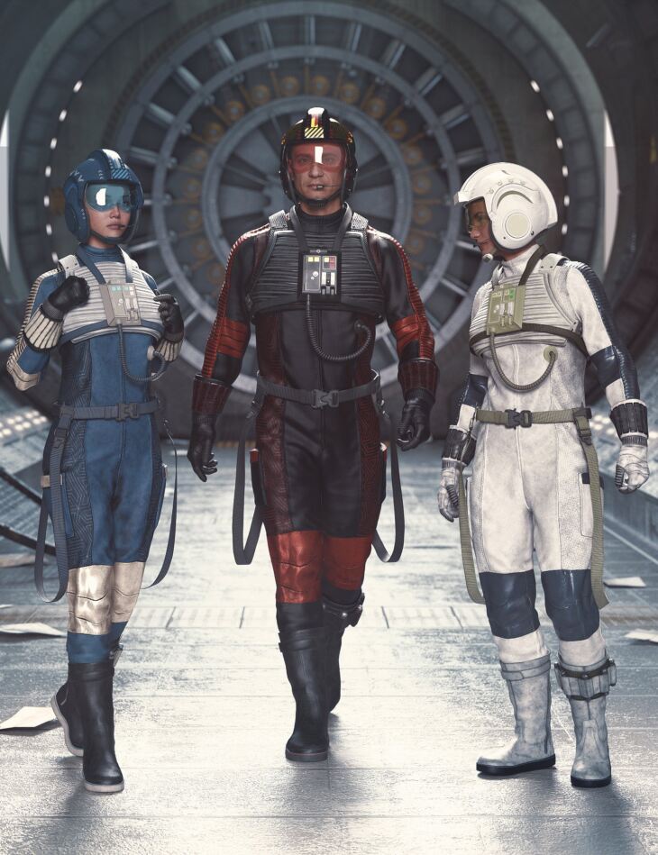 dForce Sci-Fi Pilot Suit for Genesis 9_DAZ3D下载站