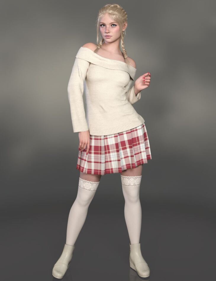 dForce Zoey Winter Outfit for Genesis 9_DAZ3D下载站
