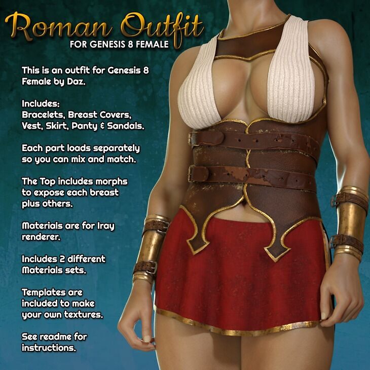 Exnem dForce Roman Outfit for Genesis 8 Female_DAZ3DDL