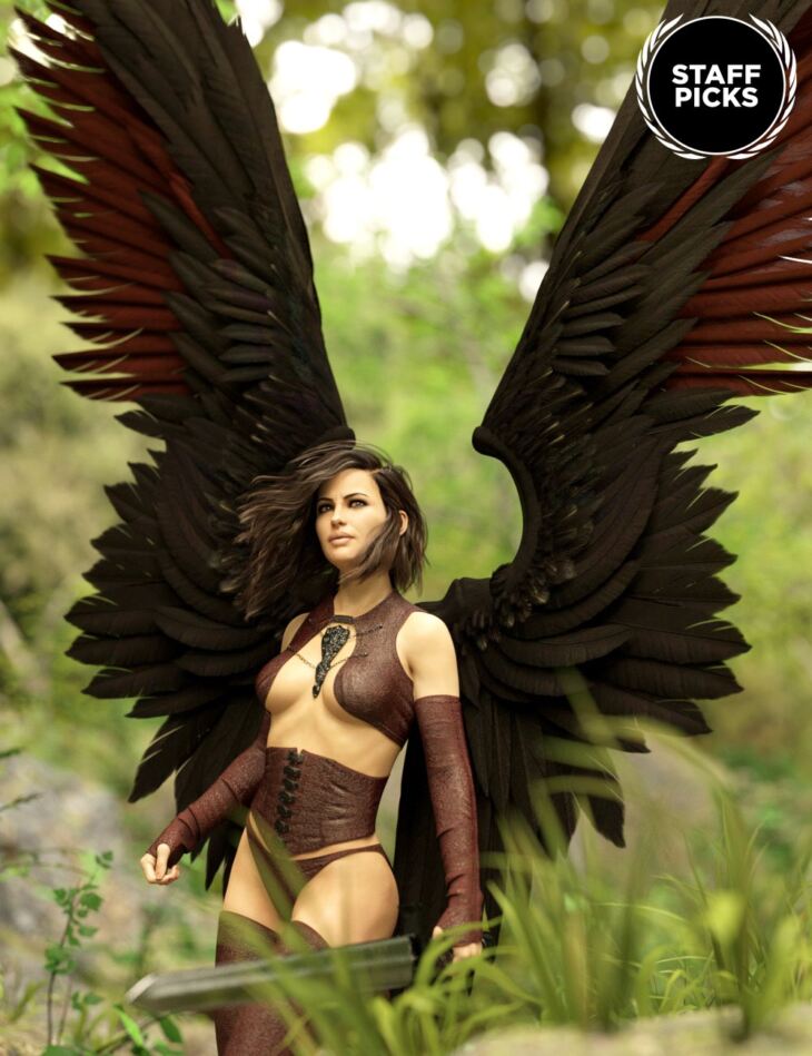 Morning Star Wings for Genesis 9, 3, and 8 Females_DAZ3DDL