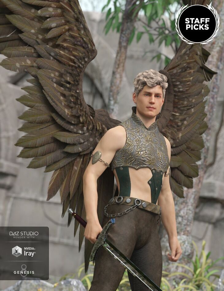 Morning Star Wings for Genesis 9, 3, and 8 Males_DAZ3DDL