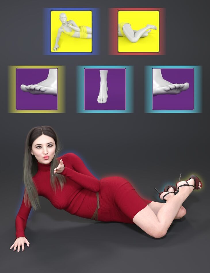 NG Build Your Own Lying Lateral Poses for Genesis 9_DAZ3DDL