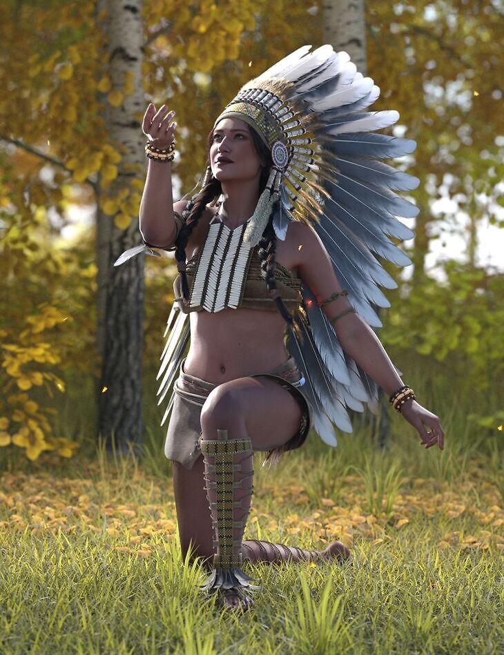 Native Spirit Poses for Cheyenne 9_DAZ3D下载站