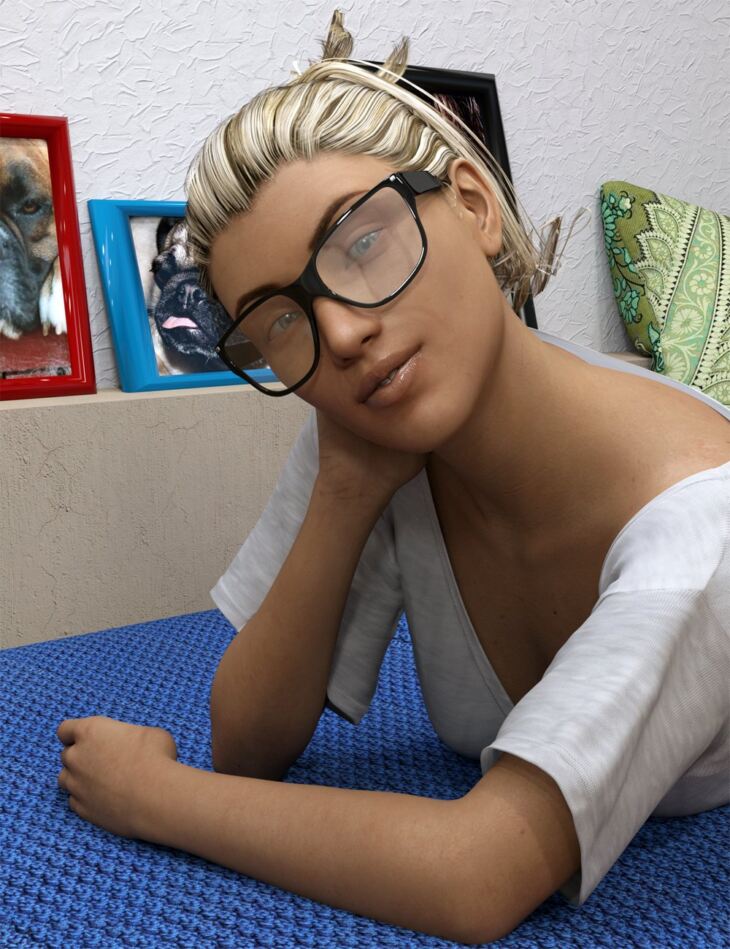 Nerdy Glasses for Genesis 3 and 8 Female(s)_DAZ3D下载站