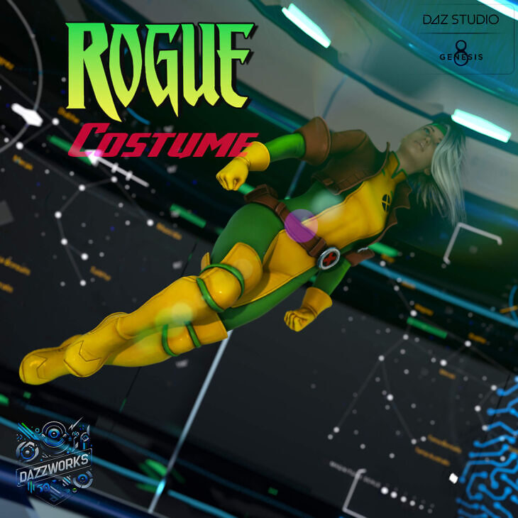 Rogue Costume for Genesis 8 Females_DAZ3D下载站