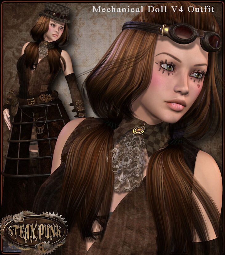 SteamPunk: Mechanical Doll Outfit_DAZ3DDL