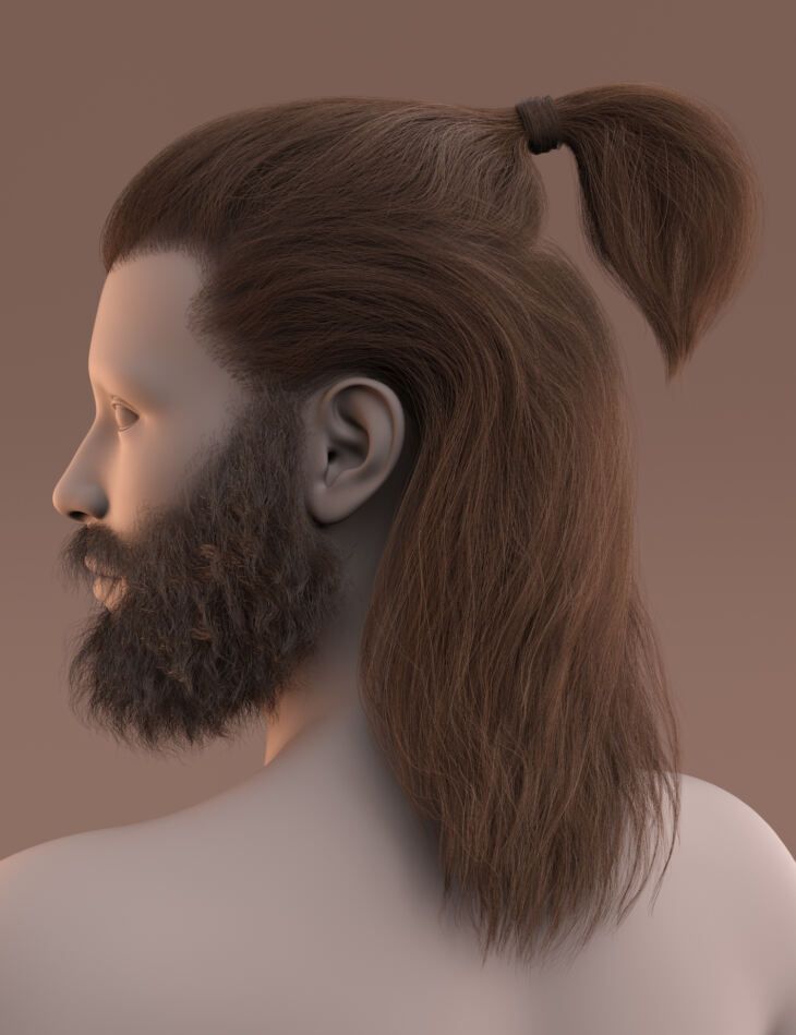 Stone Age Strands – Hair and Beard for Genesis 9_DAZ3D下载站