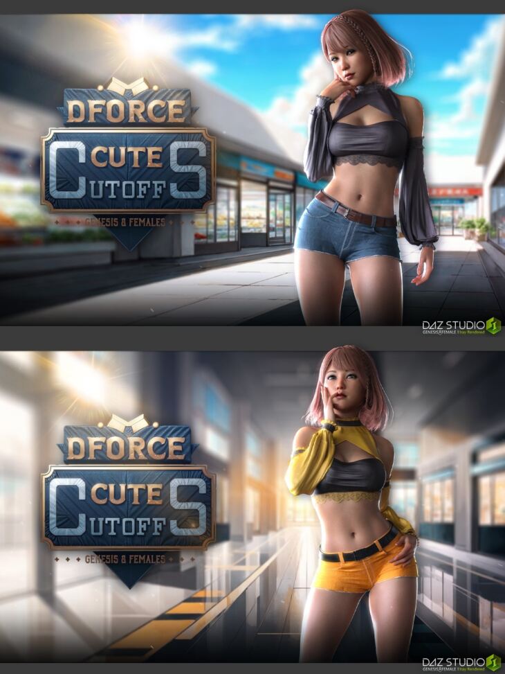 dForce Cute Cutoffs G8F_DAZ3D下载站