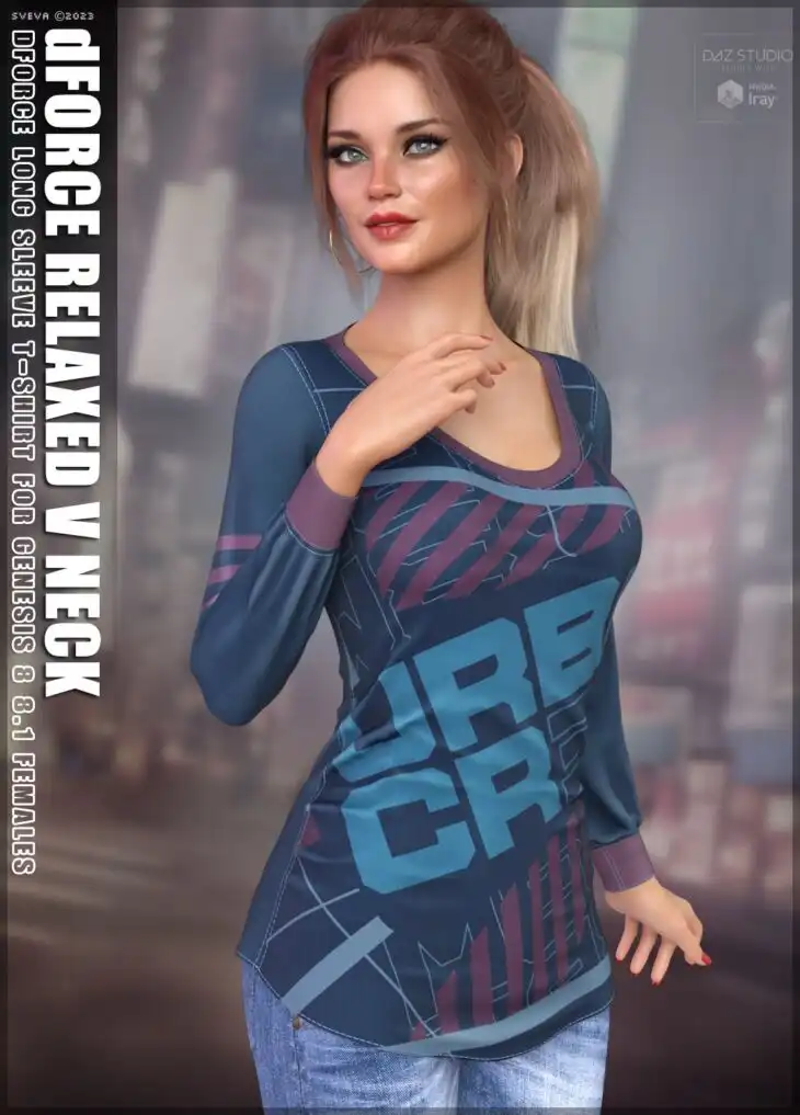 dForce Relaxed V Neck G8G8.1F_DAZ3DDL