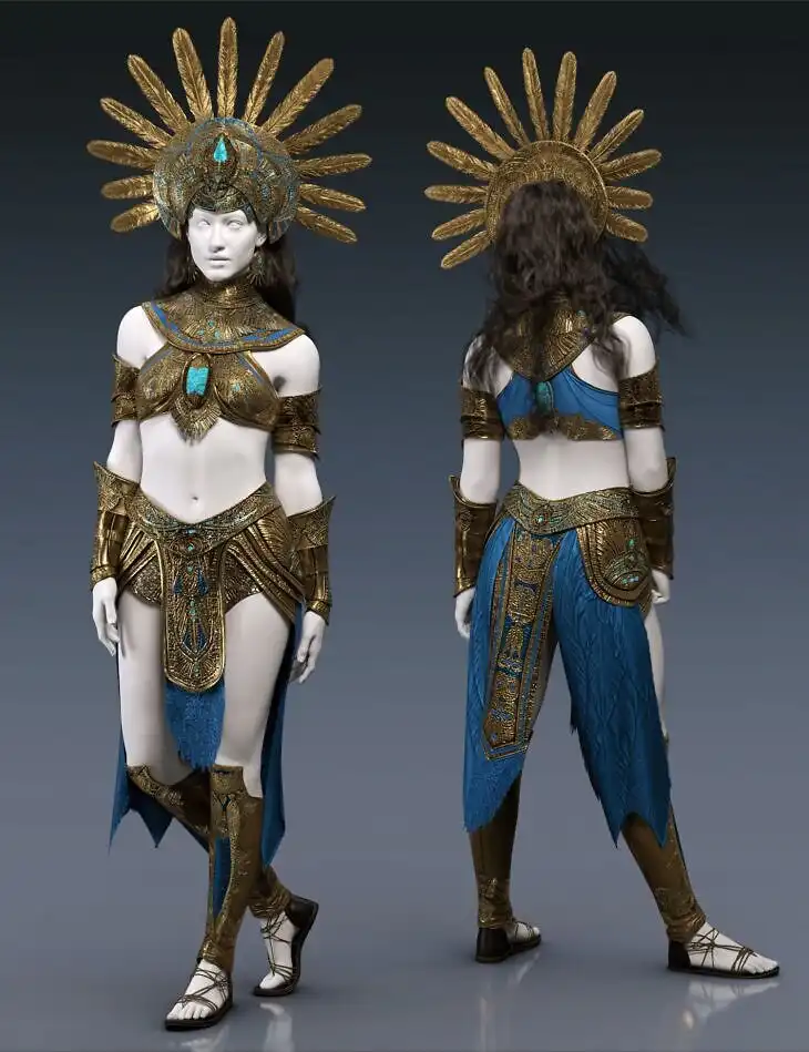 dForce Sun Queen Outfit for Genesis 9_DAZ3D下载站