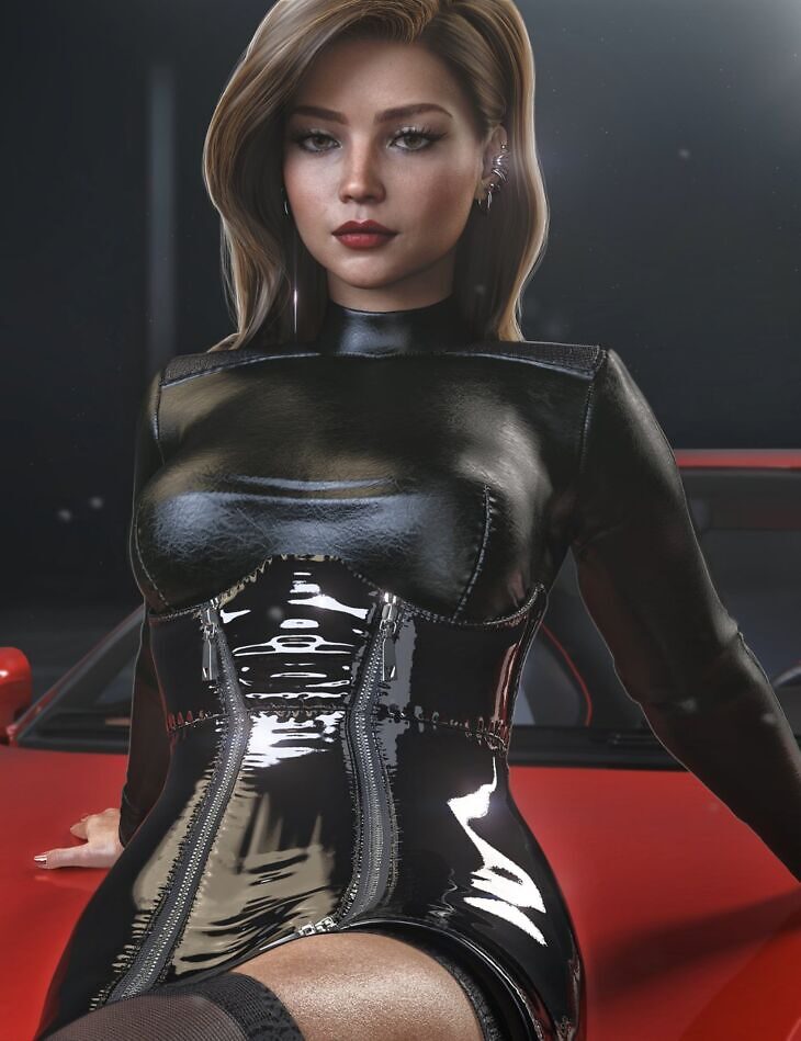 AJC Chic Couture Outfit For Genesis 9_DAZ3D下载站