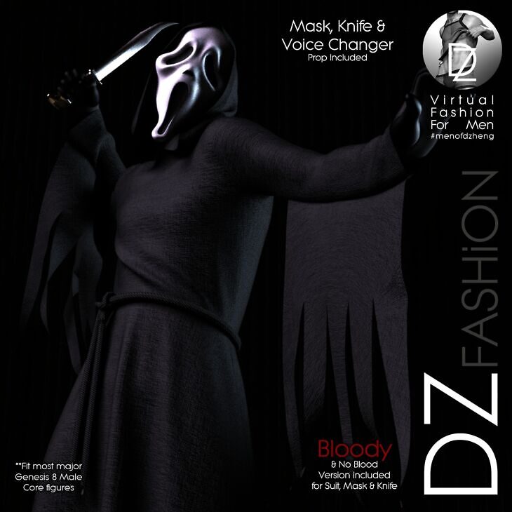 DZ G8M Horror IconZ – DForce FreakFaceZ Costume_DAZ3DDL