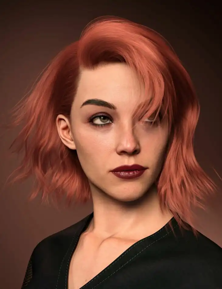 FE Side Wave Short Hair for Genesis 9_DAZ3D下载站
