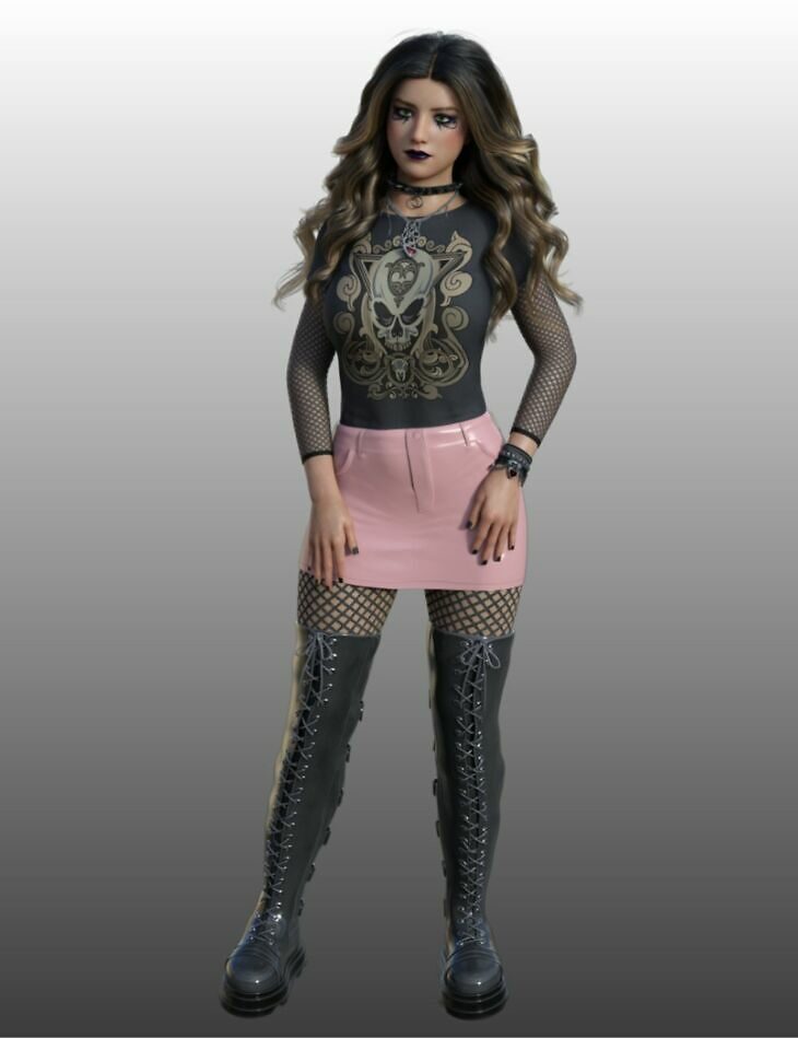 FG Goth Style Outfit for Genesis 8 Female_DAZ3DDL