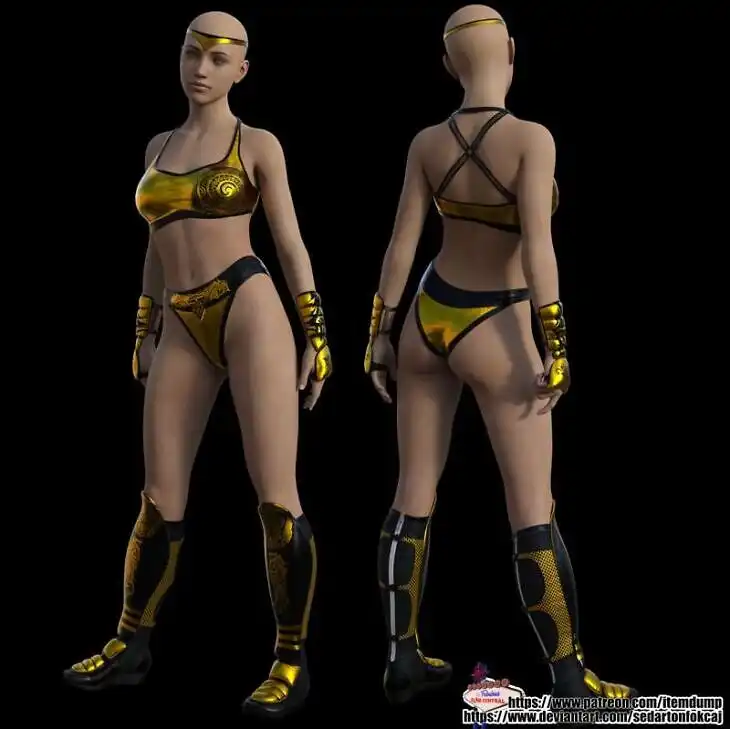 Golden Two-Piece Outfit For Genesis 8 Female_DAZ3DDL