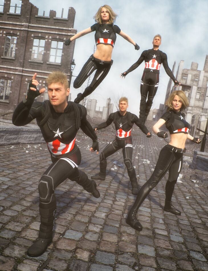 Heroic Poses for Victoria 8 and Michael 8_DAZ3D下载站