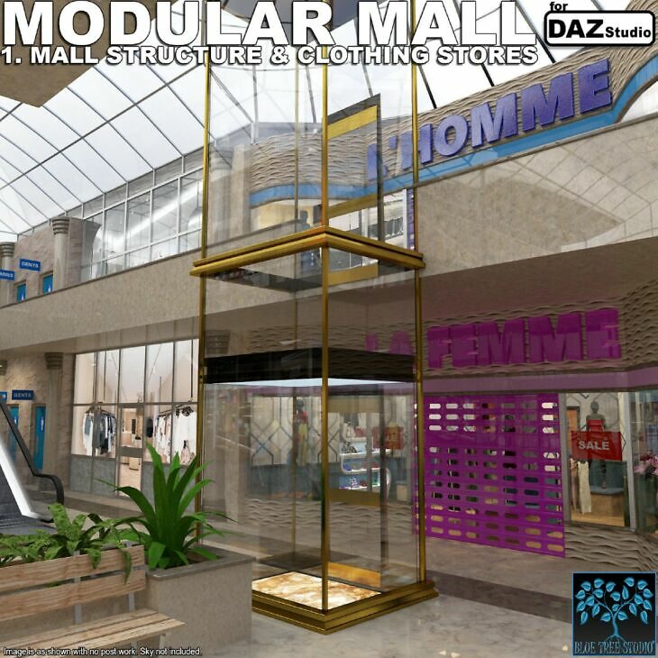 Modular Mall 1: Base for Daz_DAZ3DDL