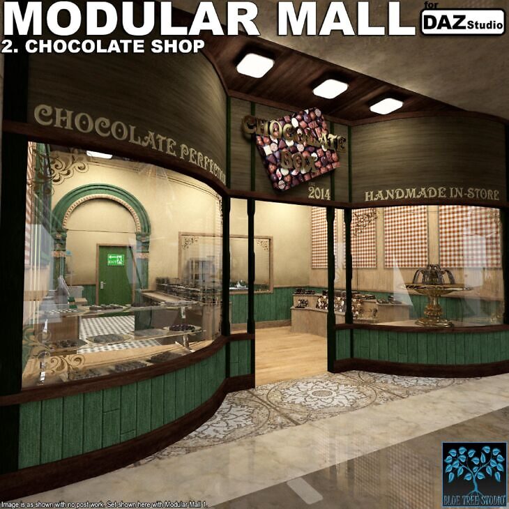 Modular Mall 2: Chocolate Shop for Daz_DAZ3D下载站