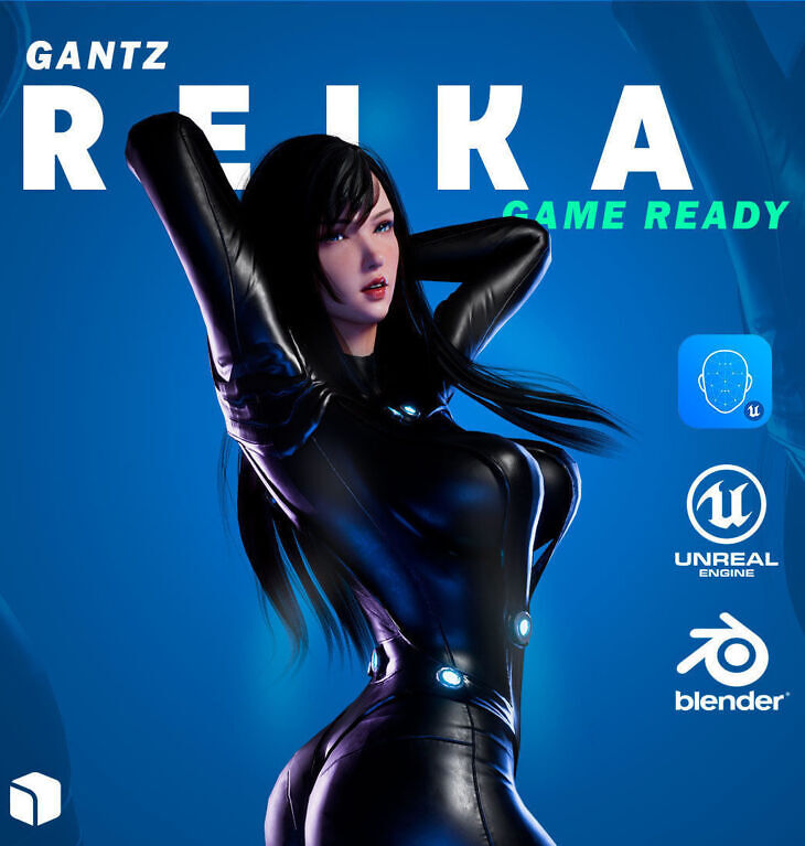 Reika Shimohira – Gantz Low-poly 3D model_DAZ3D下载站