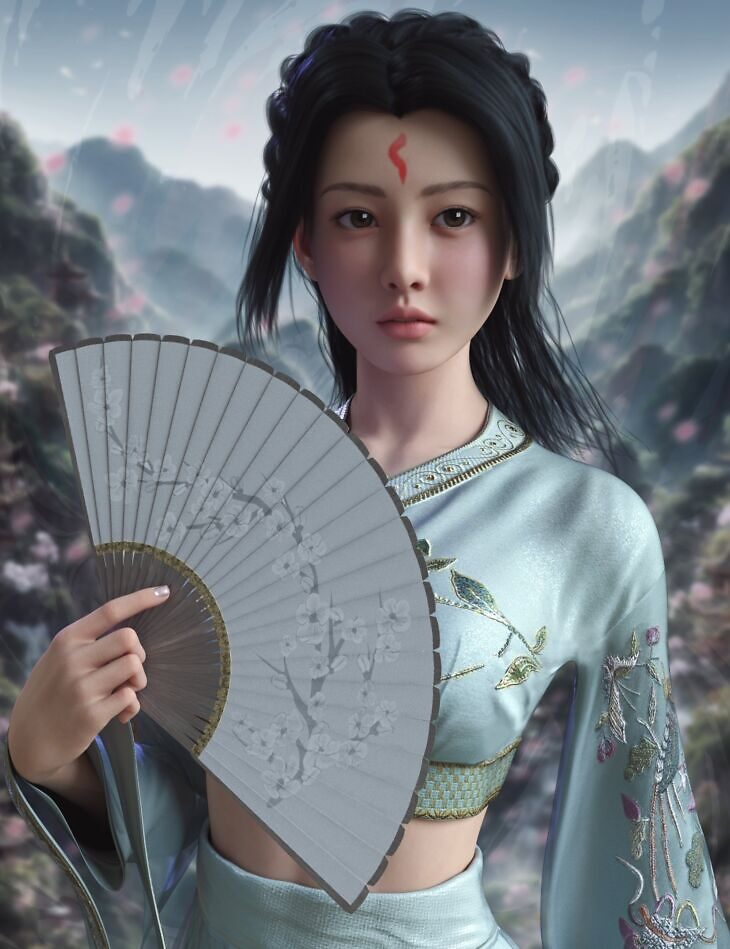 Vo Xiao Mei Character and Hair for Genesis 9_DAZ3D下载站