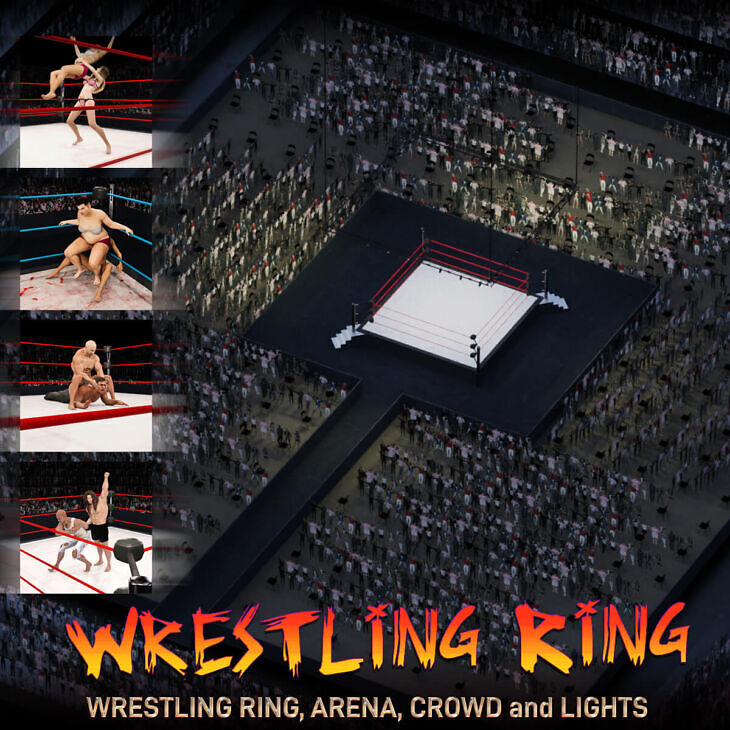 Wrestling Ring With Poses for Genesis 8_DAZ3DDL